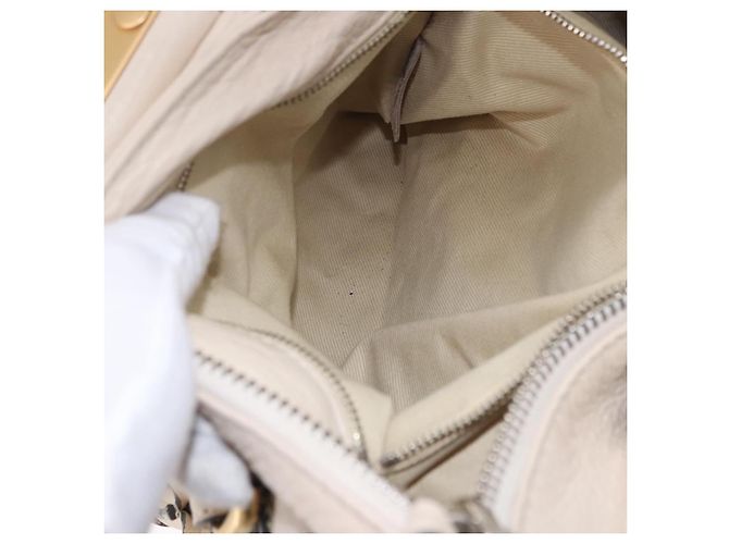 Chloé Borsa a mano Chloe Paddington in pelle Beige Oro Argento Auth ki6776M D'oro - vista 27
