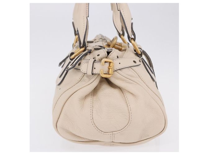 Chloé Borsa a mano Chloe Paddington in pelle Beige Oro Argento Auth ki6776M D'oro - vista 4