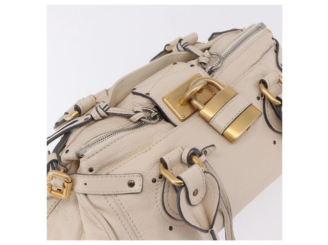 Chloé Borsa a mano Chloe Paddington in pelle Beige Oro Argento Auth ki6776M D'oro - vista 6