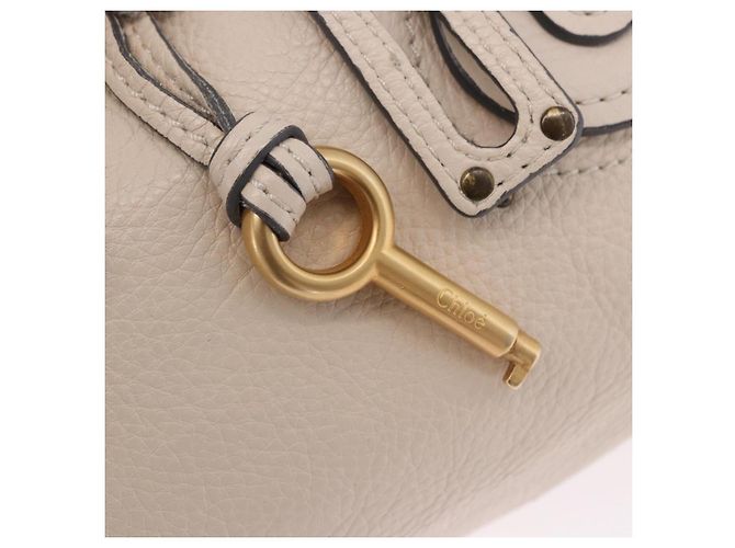 Chloé Borsa a mano Chloe Paddington in pelle Beige Oro Argento Auth ki6776M D'oro - vista 9