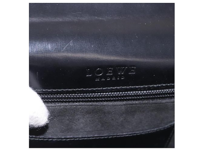 Borsa Clutch LOEWE Pelle Nero Argento Auth 197703 - vista 10