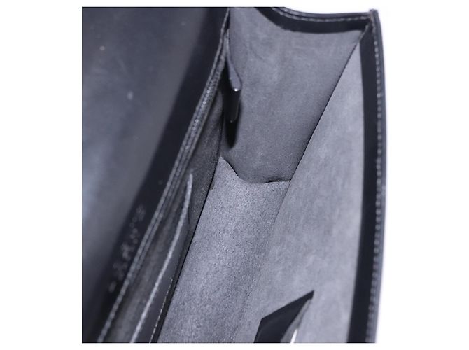 Borsa Clutch LOEWE Pelle Nero Argento Auth 197703 - vista 18