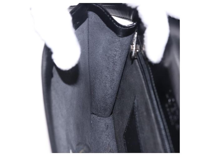 Borsa Clutch LOEWE Pelle Nero Argento Auth 197703 - vista 19
