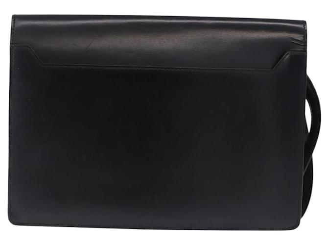 Borsa Clutch LOEWE Pelle Nero Argento Auth 197703 - vista 2
