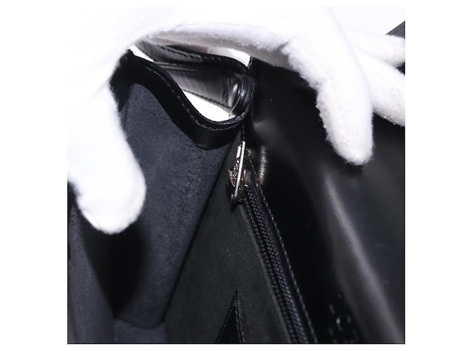 Borsa Clutch LOEWE Pelle Nero Argento Auth 197703 - vista 20