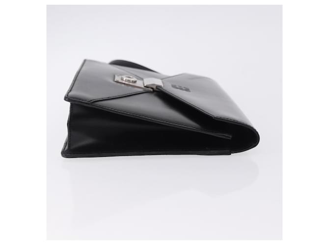 Borsa Clutch LOEWE Pelle Nero Argento Auth 197703 - vista 3