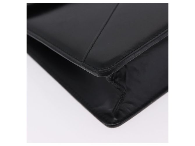 Borsa Clutch LOEWE Pelle Nero Argento Auth 197703 - vista 8