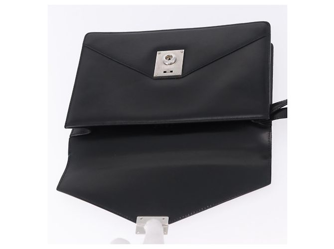 Borsa Clutch LOEWE Pelle Nero Argento Auth 197703 - vista 9