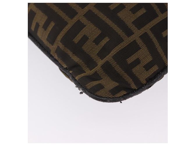 Borsa a tracolla FENDI Zucca Canvas Mamma Baguette Marrone Nero Auth 196984 - vista 16