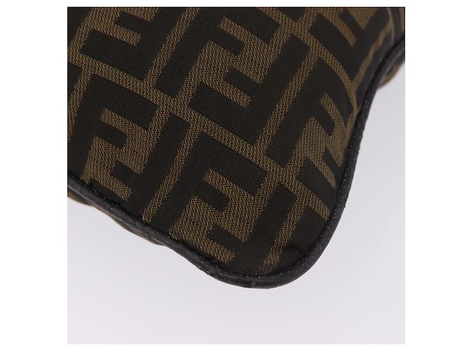 Borsa a tracolla FENDI Zucca Canvas Mamma Baguette Marrone Nero Auth 196984 - vista 17