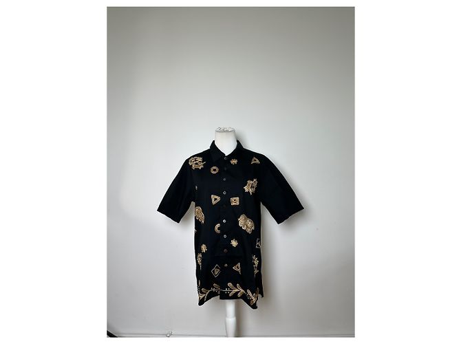 Camicia in cotone Vintage Issey Miyake Hai Sporting Black Gold M Metallico - vista 14
