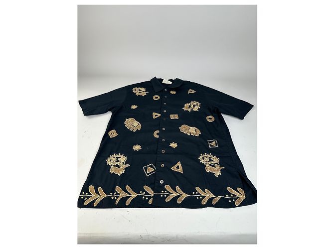 Camicia in cotone Vintage Issey Miyake Hai Sporting Black Gold M Metallico - vista 4