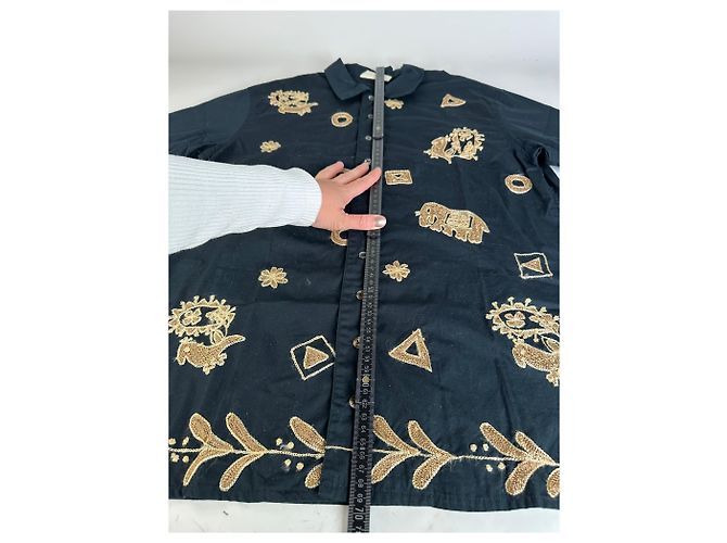 Camicia in cotone Vintage Issey Miyake Hai Sporting Black Gold M Metallico - vista 7