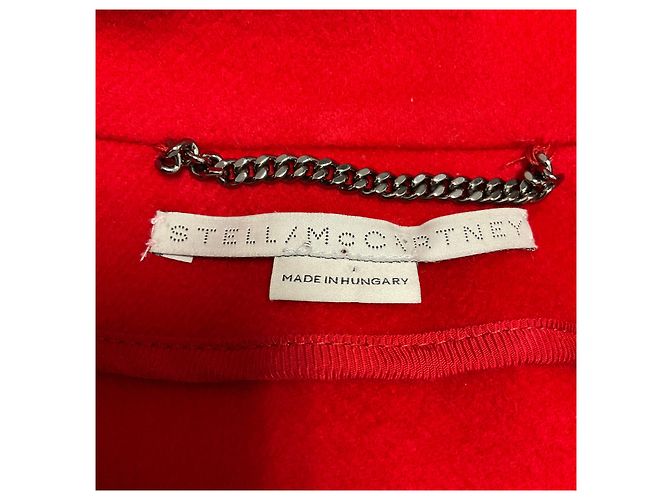Stella Mc Cartney Stella McCartney Red Button Front Mid-Length Wool Coat - view 4
