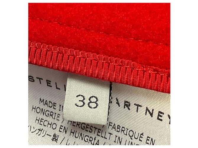 Stella Mc Cartney Stella McCartney Red Button Front Mid-Length Wool Coat - view 5