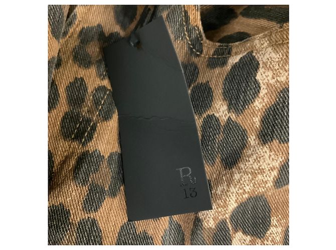 R13 Brown / Black Stone Washed Leopard Jane Jean Castaño - vista 5