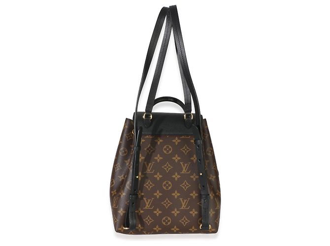 Louis Vuitton Black Monogram Canvas Montsouris PM NM Marrone Nero - vista 2