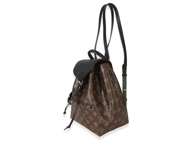 Louis Vuitton Black Monogram Canvas Montsouris PM NM Marrone Nero - vista 3