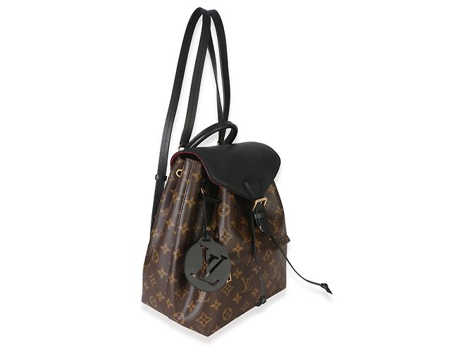 Louis Vuitton Black Monogram Canvas Montsouris PM NM Marrone Nero - vista 4