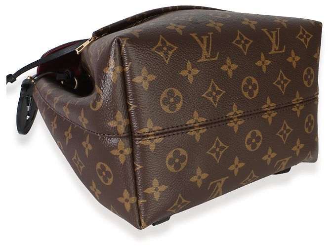 Louis Vuitton Black Monogram Canvas Montsouris PM NM Marrone Nero - vista 7