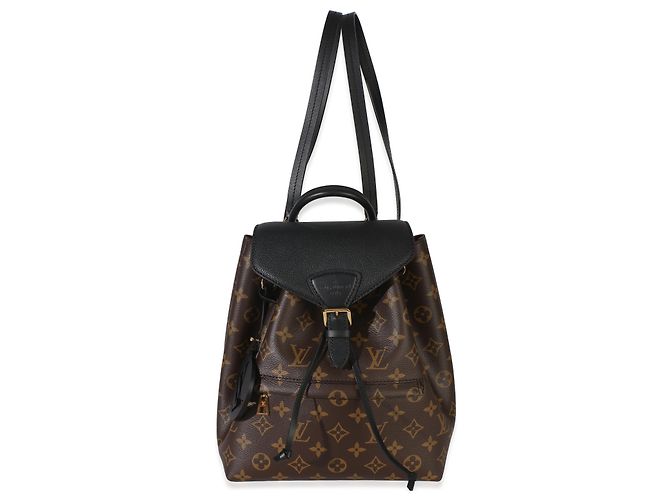 Louis Vuitton Black Monogram Canvas Montsouris PM NM Marrone Nero - vista 8