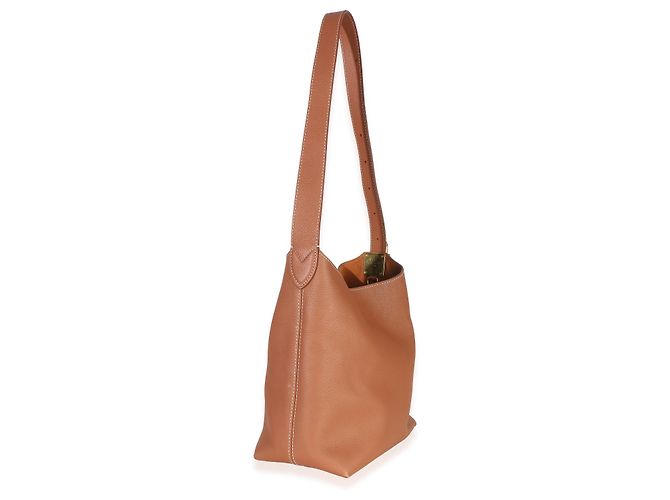 Louis Vuitton Cognac Grained Calfskin Low Key Hobo PM Marrone - vista 4
