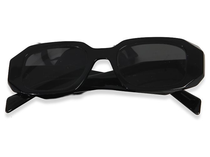 Prada Black Acetate Square Frame Symbole Sunglasses - view 2