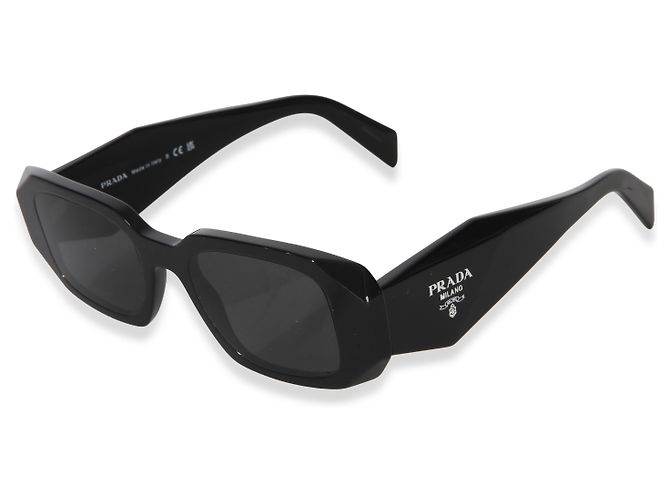 Prada Black Acetate Square Frame Symbole Sunglasses - view 3