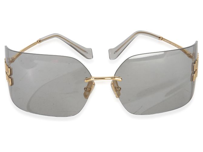 Gafas de sol Aube Miu Miu de metal dorado y lentes grises - vista 5