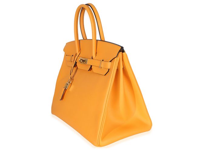 Hermès Jaune D'or Epsom Birkin 35 GHW Arancione Giallo - vista 3