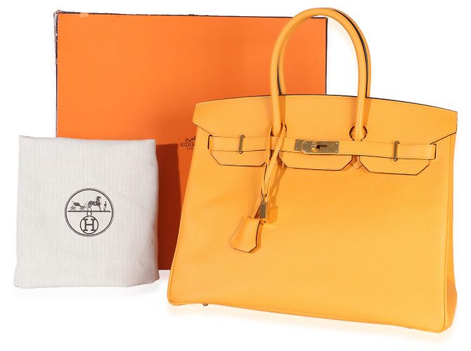 Hermès Jaune D'or Epsom Birkin 35 GHW Arancione Giallo - vista 5