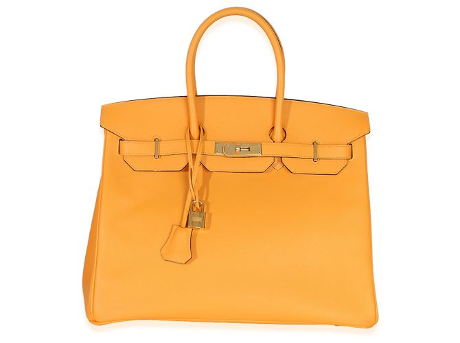 Hermès Jaune D'or Epsom Birkin 35 GHW Arancione Giallo - vista 8