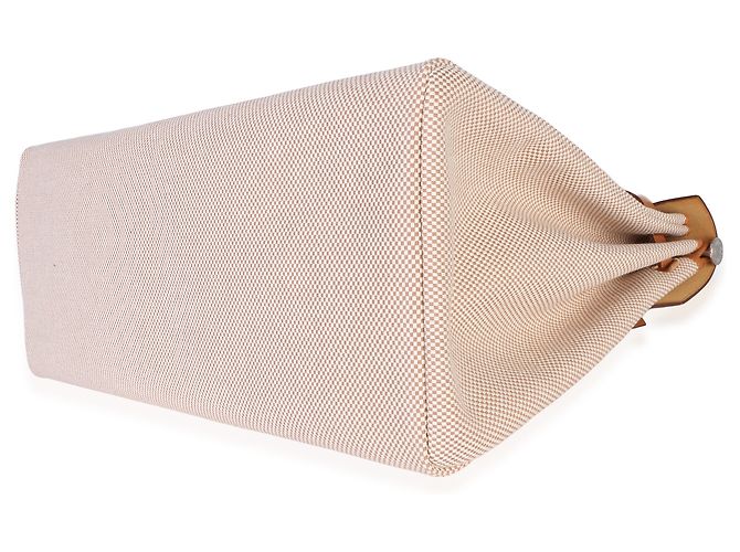 Borsa Herbag Zip Cabine 50 Hermès Ecru Beige Naturel Criss Viking Hunter Sable Marrone - vista 6