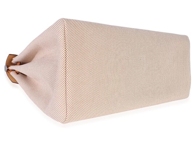 Borsa Herbag Zip Cabine 50 Hermès Ecru Beige Naturel Criss Viking Hunter Sable Marrone - vista 7