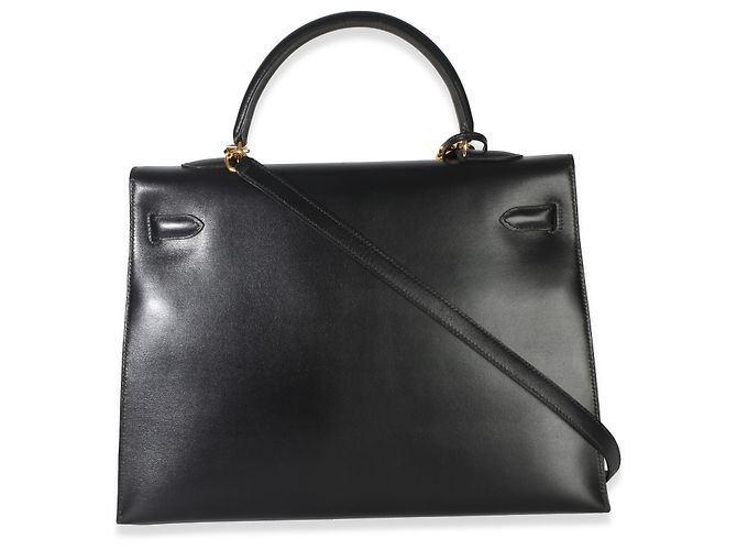 Hermès Vintage Black Box Sellier Kelly 35 GHW Nero - vista 2