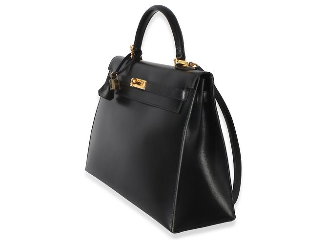 Hermès Vintage Black Box Sellier Kelly 35 GHW Nero - vista 3