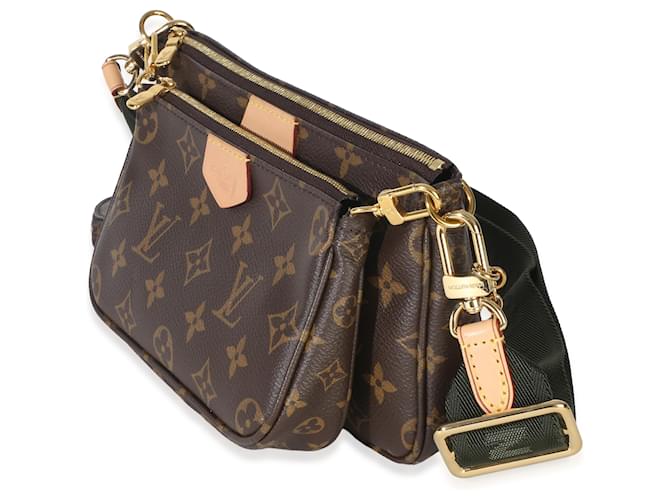 Louis Vuitton Khaki Monogram Canvas Multi Pochette Accessoires Marrone - vista 3