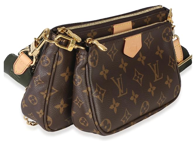 Louis Vuitton Khaki Monogram Canvas Multi Pochette Accessoires Marrone - vista 4