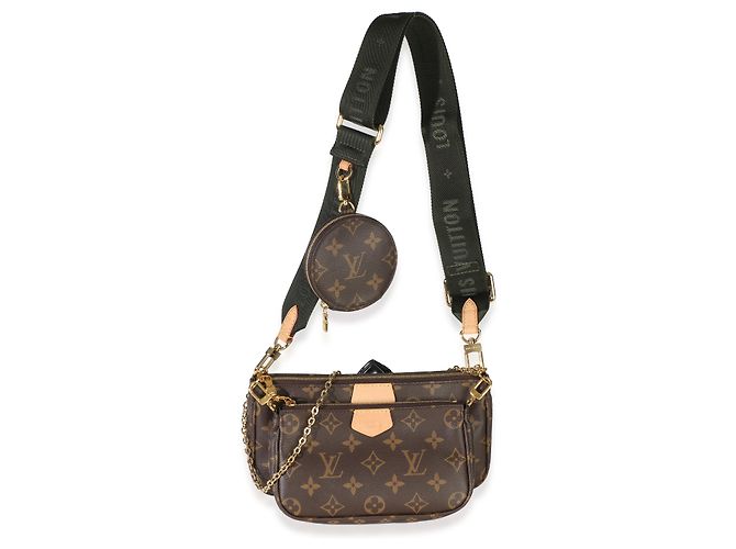 Louis Vuitton Khaki Monogram Canvas Multi Pochette Accessoires Marrone - vista 5