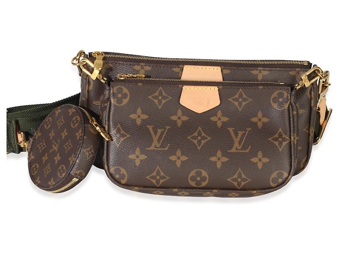 Louis Vuitton Khaki Monogram Canvas Multi Pochette Accessoires Marrone - vista 8