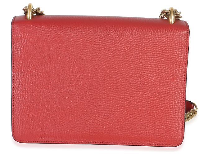 Borsa a tracolla Prada Red Saffiano Envelope Flap con catena Rosso - vista 2