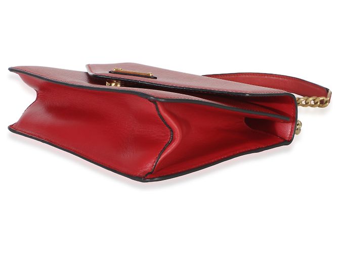 Borsa a tracolla Prada Red Saffiano Envelope Flap con catena Rosso - vista 5