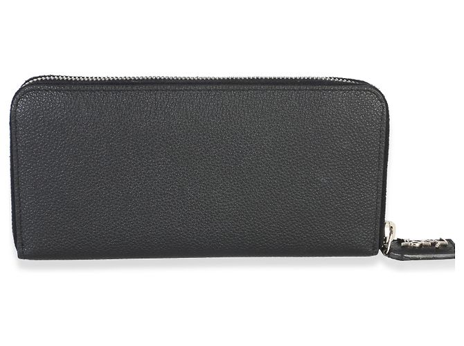 Portafoglio da viaggio con zip Saint Laurent Black Grain De Poudre Nero - vista 2