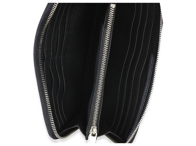 Portafoglio da viaggio con zip Saint Laurent Black Grain De Poudre Nero - vista 5
