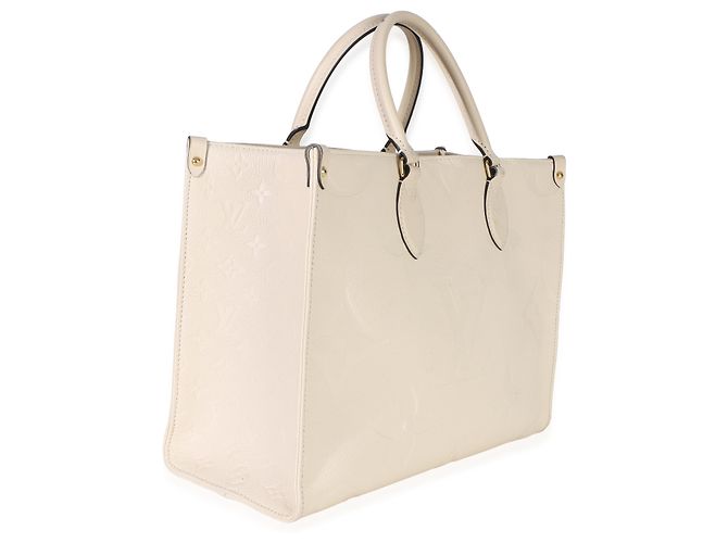 Louis Vuitton Creme Giant Monogram Empreinte Onthego MM Beige - vista 4