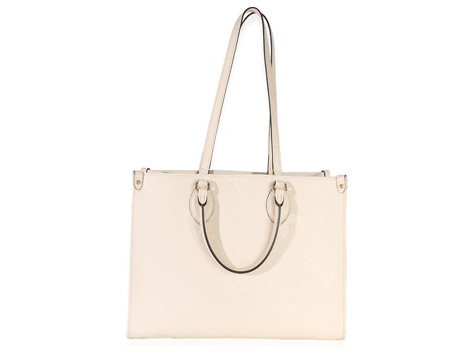 Louis Vuitton Creme Giant Monogram Empreinte Onthego MM Beige - vista 5