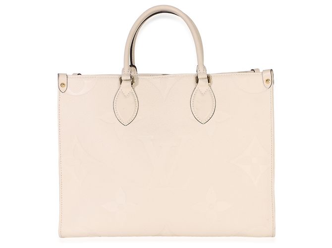 Louis Vuitton Creme Giant Monogram Empreinte Onthego MM Beige - vista 8