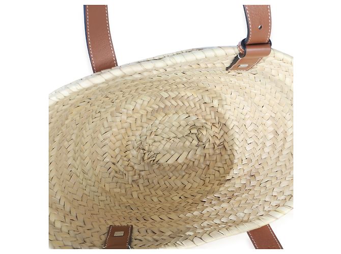 Bolsa Cesto Pequena Loewe em Ráfia Natural Tan Marrom Bege - vista 5