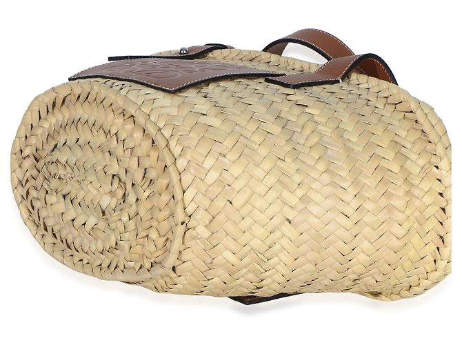 Bolsa Cesto Pequena Loewe em Ráfia Natural Tan Marrom Bege - vista 6
