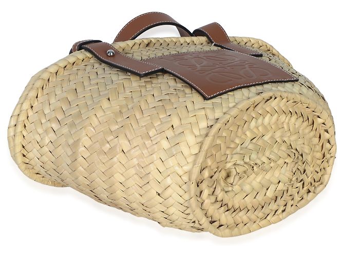 Bolsa Cesto Pequena Loewe em Ráfia Natural Tan Marrom Bege - vista 7